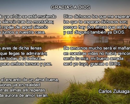 Poema "GRACIAS A DIOS" por CARLOS ZULUAGA  Poematrix